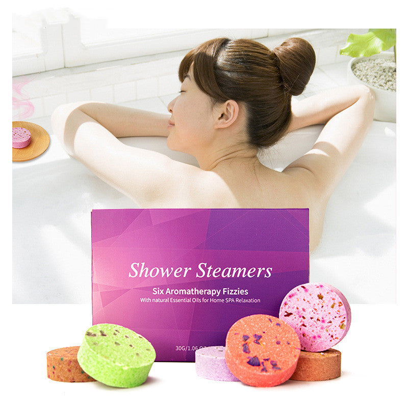 Essential Oil Shower Tablets Set in shower use