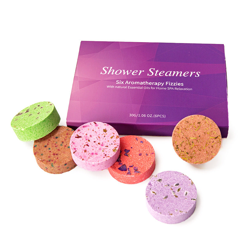 Essential Oil Shower Tablets Set in shower use