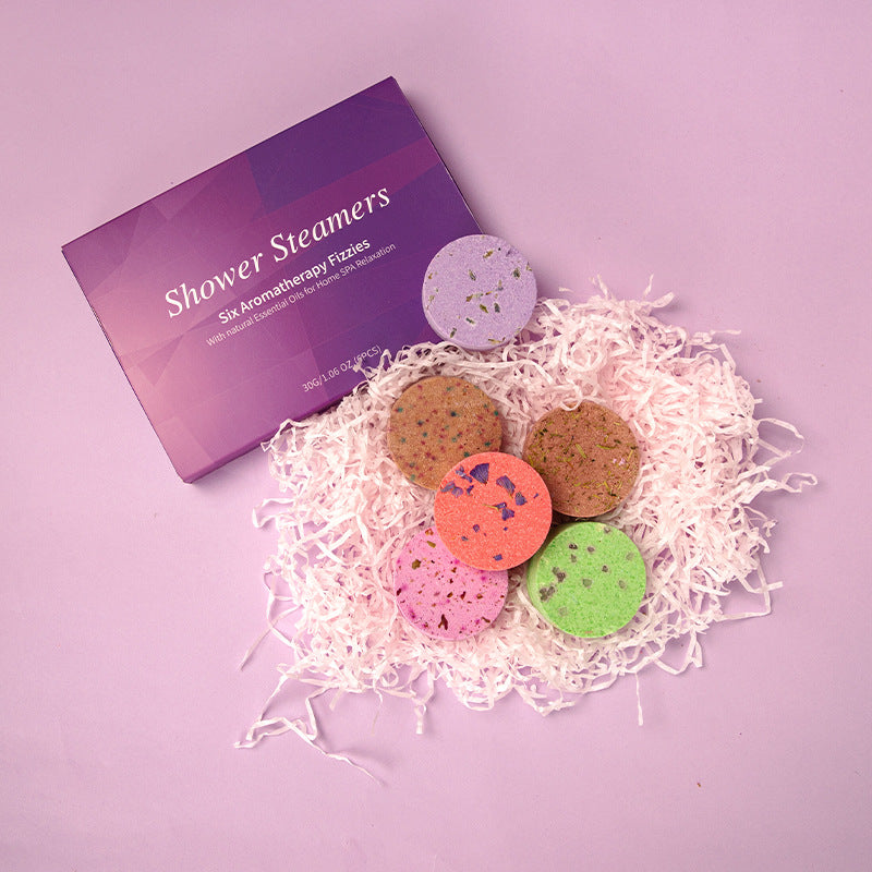 Essential Oil Shower Tablets Set in shower use